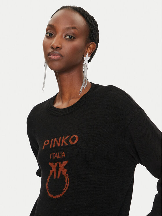 PINKO Pinko Πουλόβερ Logo 100414 Y7Z4 Μαύρο Regular Fit