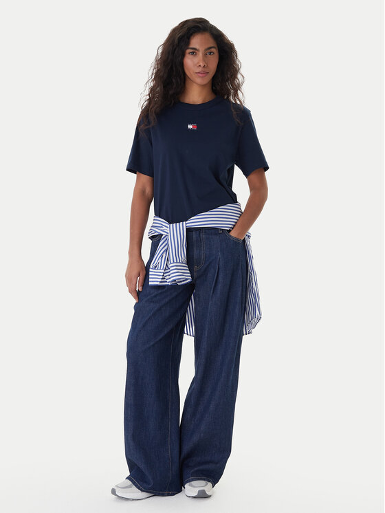 Tommy Jeans Tommy Jeans Marškinėliai Badge DW0DW22202 Tamsiai mėlyna Boxy Fit