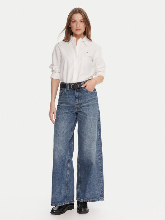 Tommy Hilfiger Tommy Hilfiger Marškiniai WW0WW46111 Balta Relaxed Fit