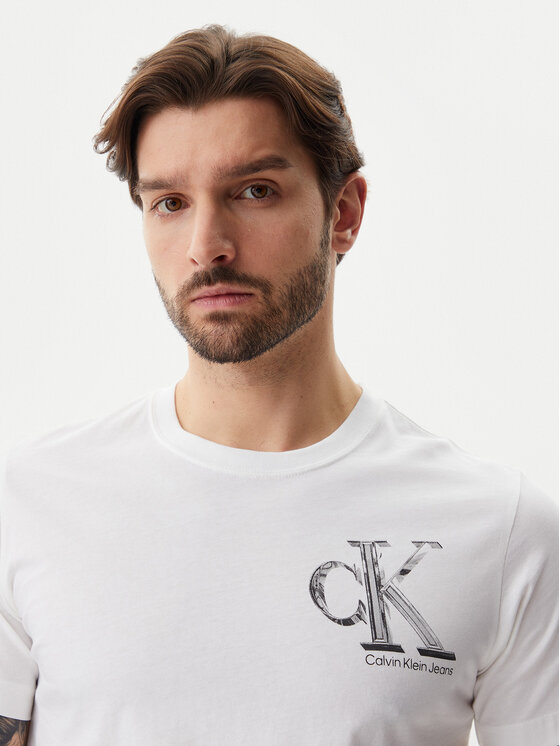 Calvin Klein Jeans Calvin Klein Jeans T-shirt Meta Monogram J30J325498 Bianco Regular Fit