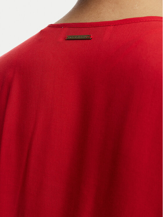 LOLA CASADEMUNT LOLA CASADEMUNT Sukienka letnia LS2616010 Czerwony Relaxed Fit