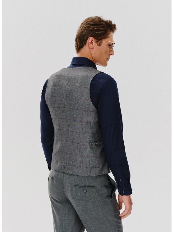 Pako Lorente Pako Lorente Kamizelka P24WF-8X-003 Szary Slim Fit