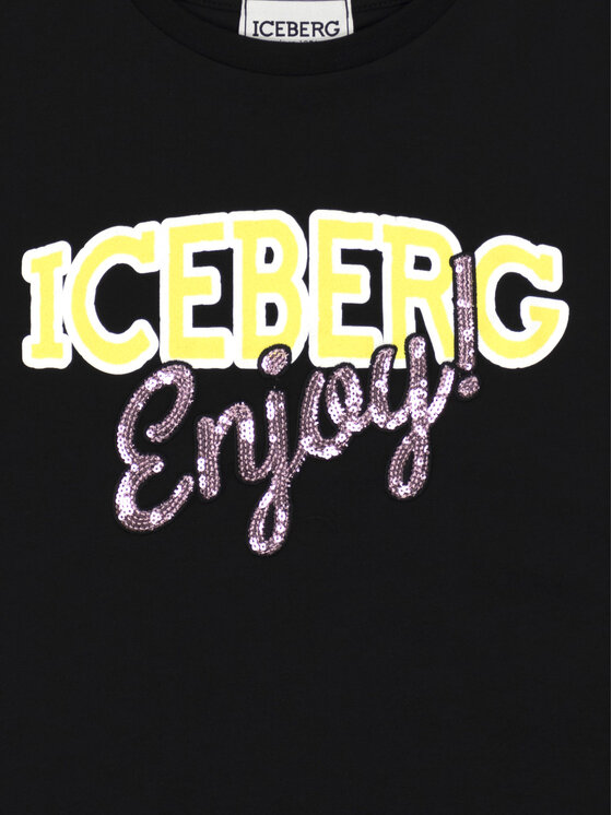 Iceberg Iceberg T-Shirt TSICE3158J Czarny Regular Fit