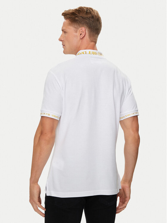 Versace Jeans Couture Versace Jeans Couture Тениска с яка и копчета 76GAGT00 Бял Regular Fit