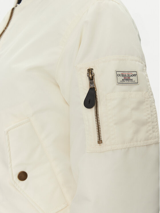 Guess Jeans Guess Jeans Яке бомбър W5RL81 WHAA2 Екрю Regular Fit