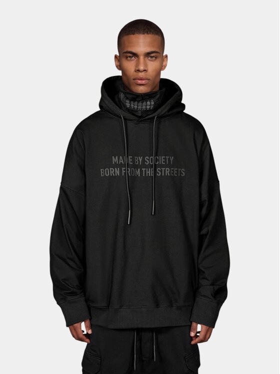 MADE BY SOCIETY MADE BY SOCIETY Kurtka anorak Oversized Block District - H18000 Czarny Basic Fit