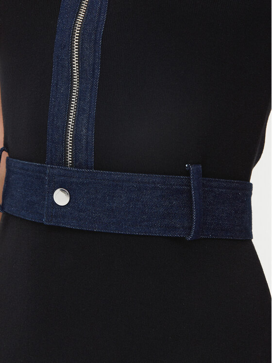 Morgan Morgan Pletena obleka 251-RMJEAN Črna Slim Fit