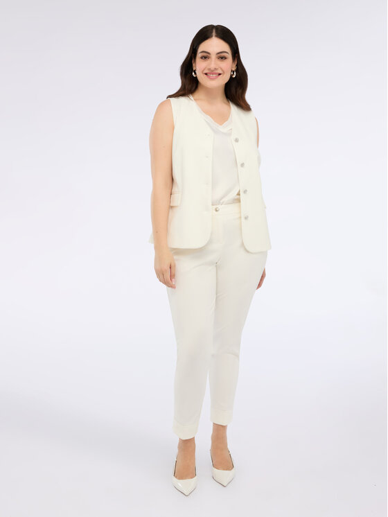 Fiorella Rubino Fiorella Rubino Spodnie materiałowe P609L002190N011 Biały Regular Fit