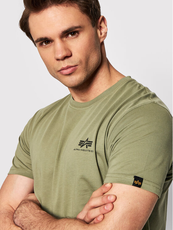 Alpha Industries Alpha Industries T-Shirt Backprint 128507 Zielony Regular Fit