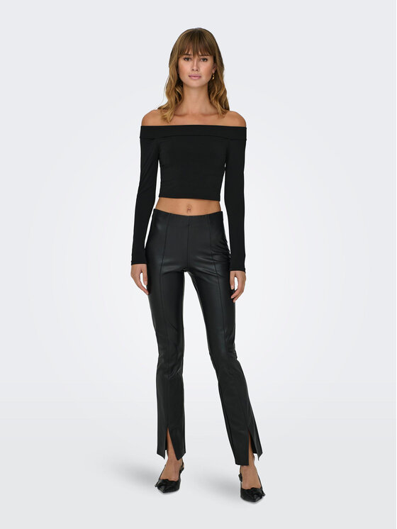 ONLY ONLY Bluzka 15302593 Czarny Slim Fit