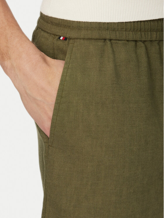Tommy Hilfiger Tommy Hilfiger Bavlnené šortky Dover MW0MW44356 Tmavo zelená Regular Fit