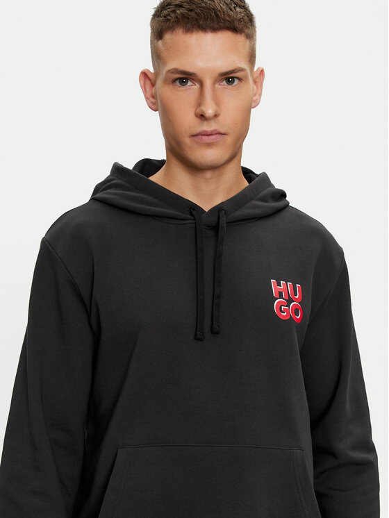 HUGO Hugo Džemperis Dimonihood 50520159 Juoda Regular Fit