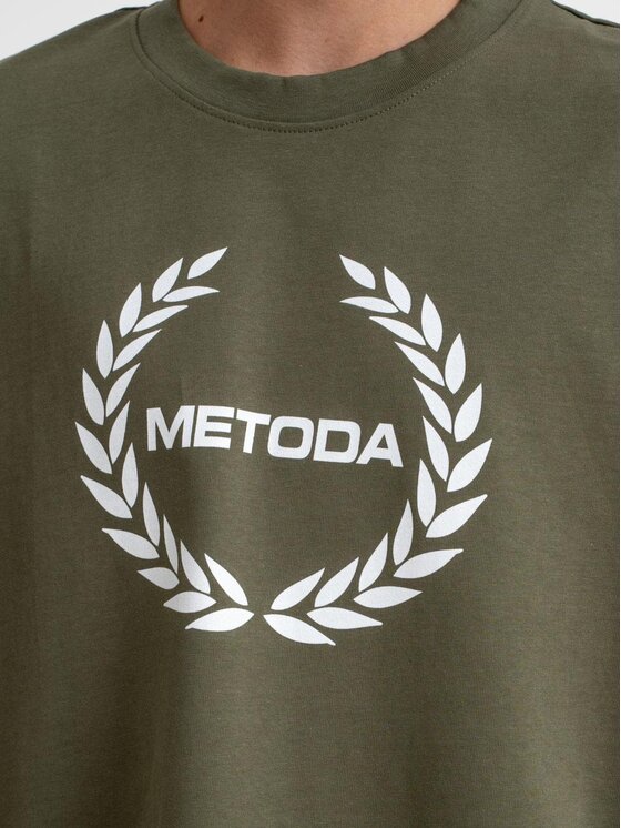 Metoda Sport Metoda Sport T-Shirt Koszulka Z Krótkim Rękawem Oversize Oliwkowa Metoda Sport Laur 2XL Zielony Oversize