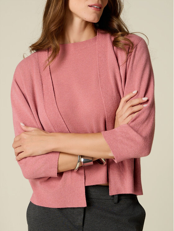 Oltre Oltre Kardigan M293E102207N006 Różowy Regular Fit