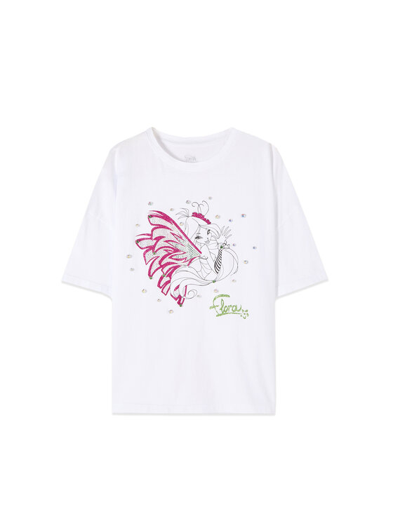 Oltre Oltre T-Shirt G04DJ004819N011 Biały Regular Fit