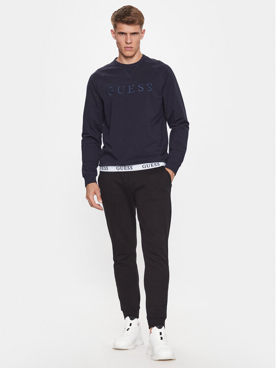 Guess Guess Džemperis ar kapuci U3YQ01 KBS91 Tumši zils Regular Fit