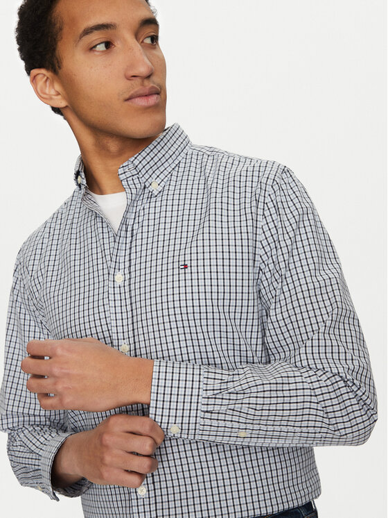 Tommy Hilfiger Tommy Hilfiger Košeľa Gingham MW0MW37548 Modrá Regular Fit