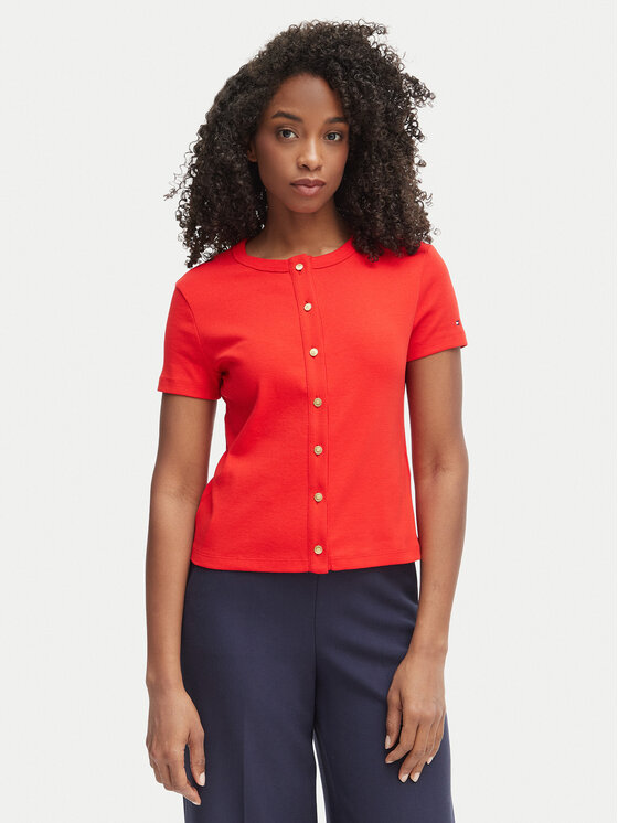 Tommy Hilfiger Tommy Hilfiger Blusa WW0WW48709 Rosso Slim Fit