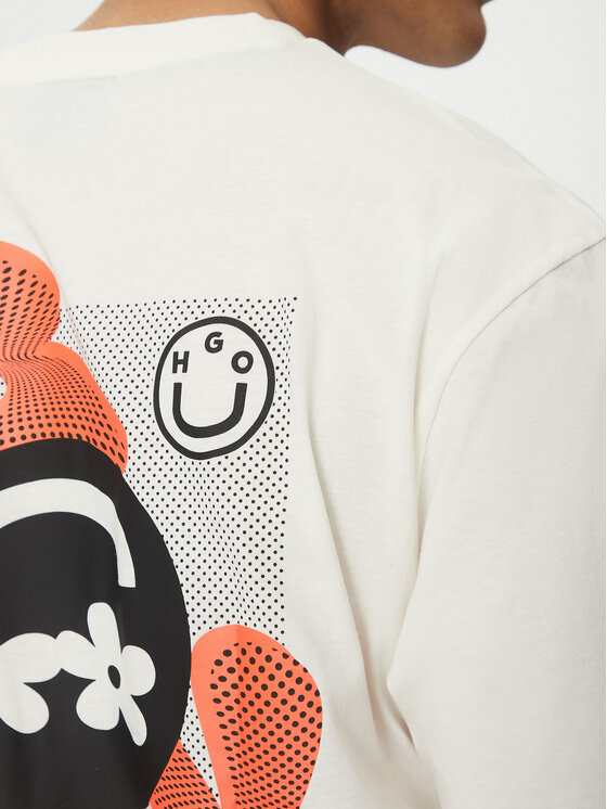 HUGO HUGO T-Shirt Nufloro 50533387 Bílá Regular Fit