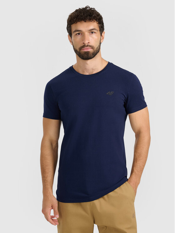 4F 4F T-Shirt NOS Granatowy Slim Fit