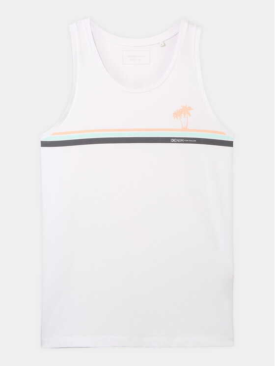 Tom Tailor Denim Tom Tailor Denim Tank top 1042073 Λευκό Regular Fit