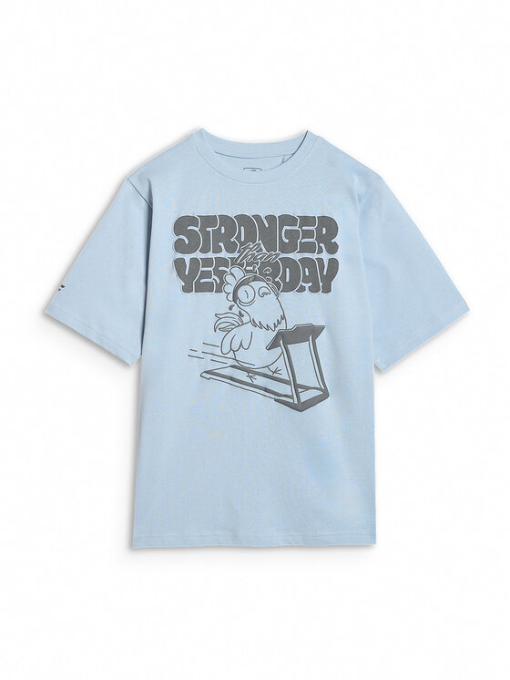4F 4F T-Shirt SELF CARE Niebieski jasny Oversize