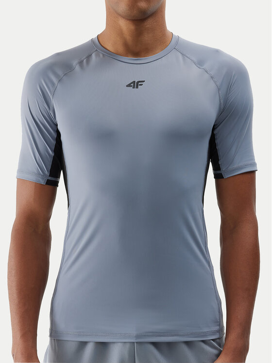 4F 4F Funkční tričko 4FWSS24TFTSM700 Šedá Slim Fit