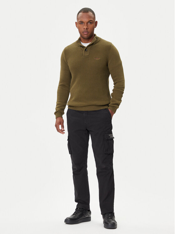 Aeronautica Militare Aeronautica Militare Džemper 252MA1572UL00409 Zelena Slim Fit