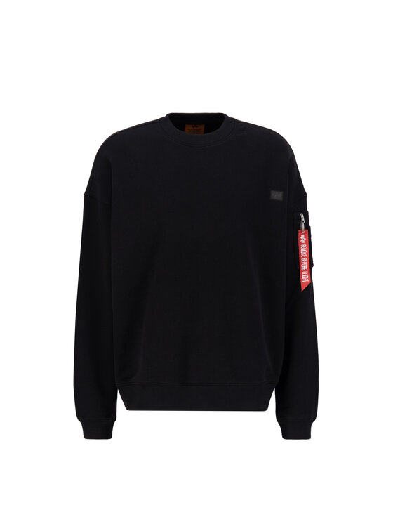Alpha Industries Alpha Industries Bluza Alpha Essentials Rubber Logo Sweatshirt Czarny Relaxed Fit