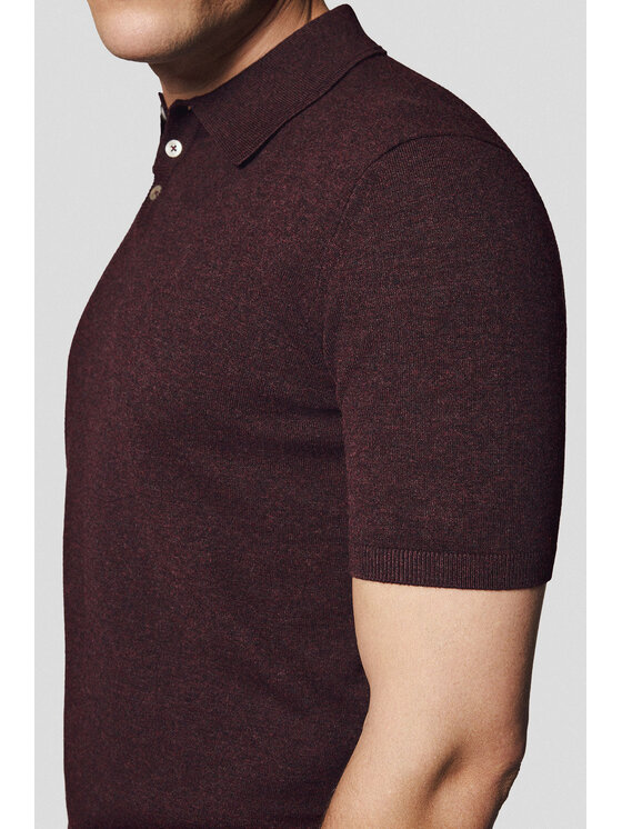 Lancerto Lancerto Polo Nils PO073125000054 Bordowy Regular Fit