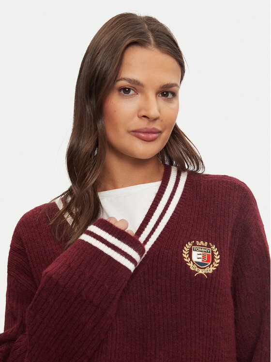 Tommy Jeans Tommy Jeans Pullover DW0DW19685 Dunkelrot Regular Fit