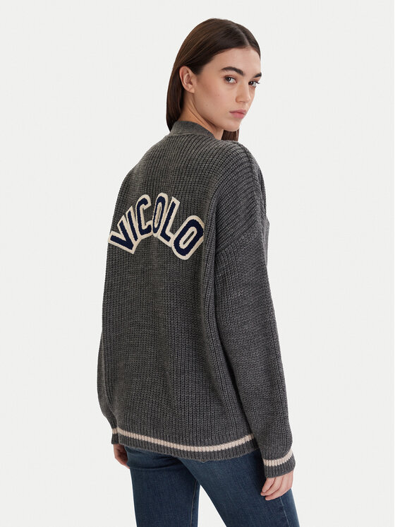 ViCOLO ViCOLO Cardigan 55072F Gri Regular Fit