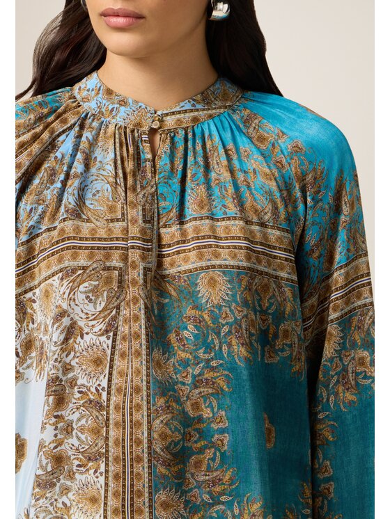 Oltre Oltre Blusa 2013J000778N0R4 Turchese Regular Fit