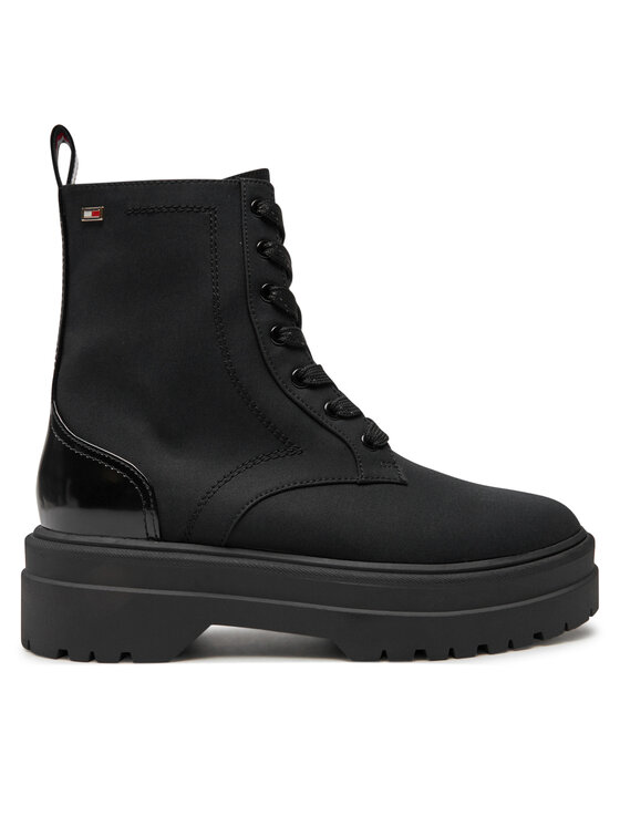 Tommy Hilfiger Outdoorová obuv Flag Ventile Lace Up Boot FW0FW08287 Čierna