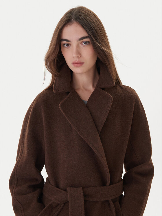 Weekend Max Mara Weekend Max Mara Gyapjú kabát Tempera 2525016082 Barna Regular Fit