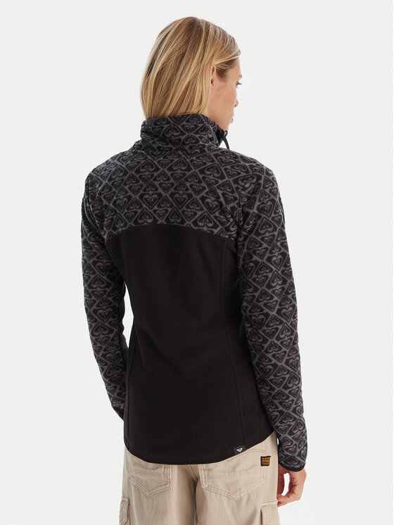 Roxy Roxy Fleecejacke Sayna Half Zip ERJFT04831 Schwarz Regular Fit
