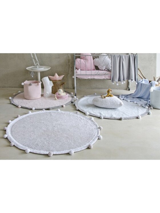 Lorena Canals Lorena Canals Dywan dziecięcy Dywan Bawełniany Bubbly Light Grey Ø120 Szary
