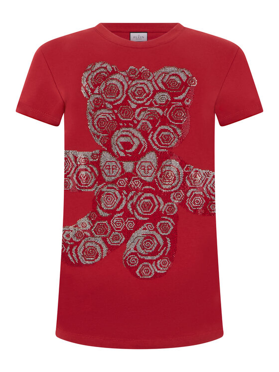 PHILIPP PLEIN PHILIPP PLEIN T-Shirt 31062 Bordowy Skin Tight Fit