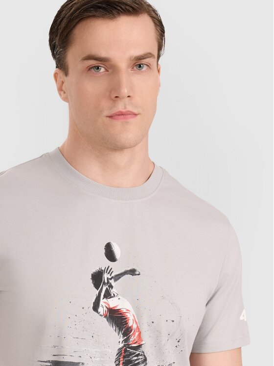 4F 4F T-shirt 4FRAW25TTSHM3318-27S Grigio Regular Fit