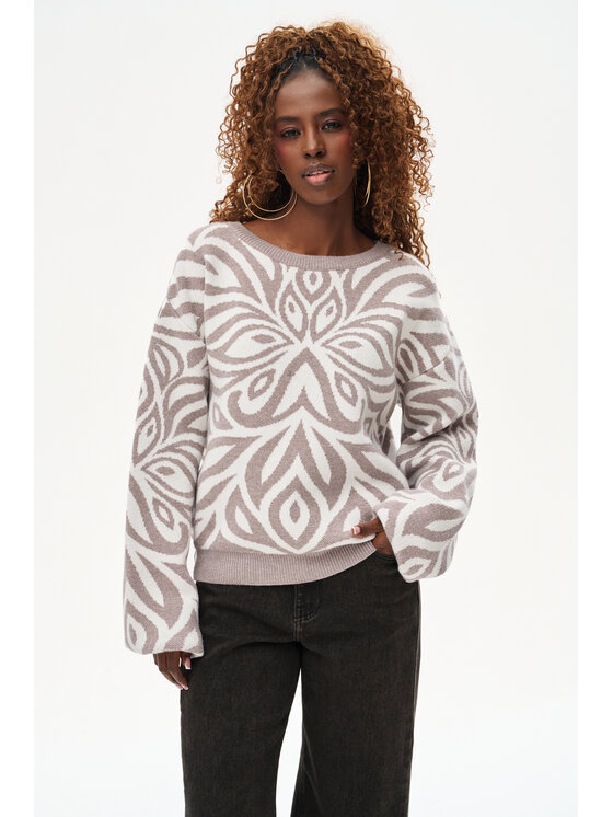 blue shadow blue shadow Sweter Pegy Beżowy Regular Fit