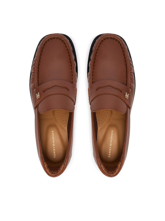 Tommy Hilfiger Tommy Hilfiger Mokasyny Th Square Toe Leather Loafer FW0FW08977 Brązowy