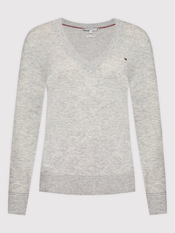 V Neck Jumper Tommy Hilfiger Sweater Grau Grey Tommy Hilfiger