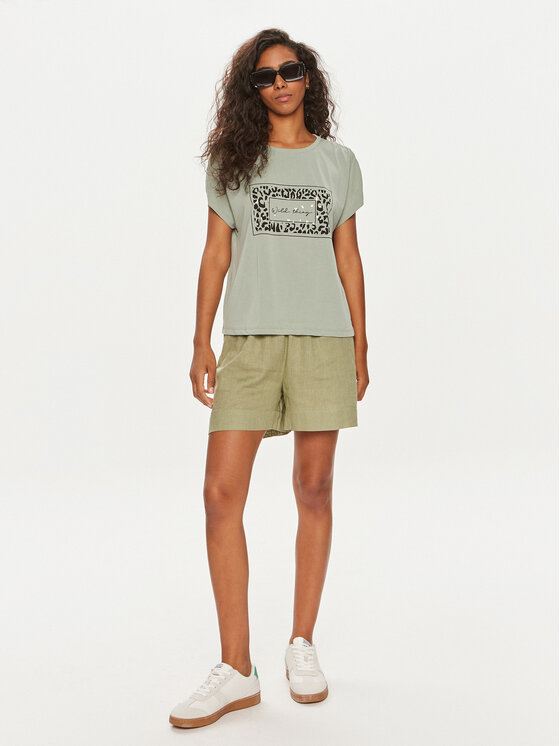 ONLY ONLY T-krekls Free 15293567 Zaļš Regular Fit