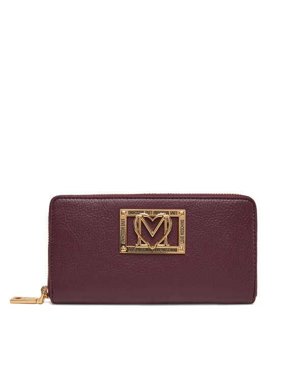 LOVE MOSCHINO Duży Portfel Damski JC5603PP1NLI0552 Bordowy