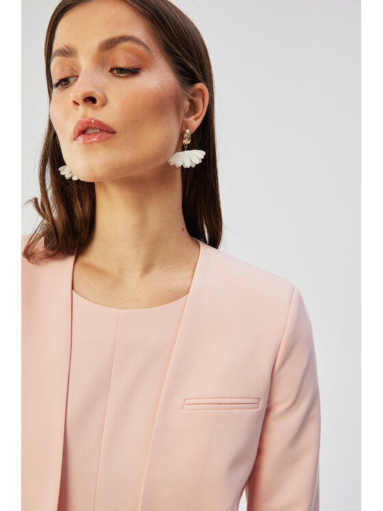 Stylove Stylove Marynarka S368 Różowy Comfortable Fit