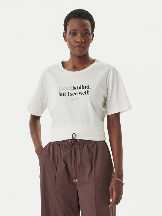Liu Jo Sport Tricou TA6266 JS923 Écru Regular Fit