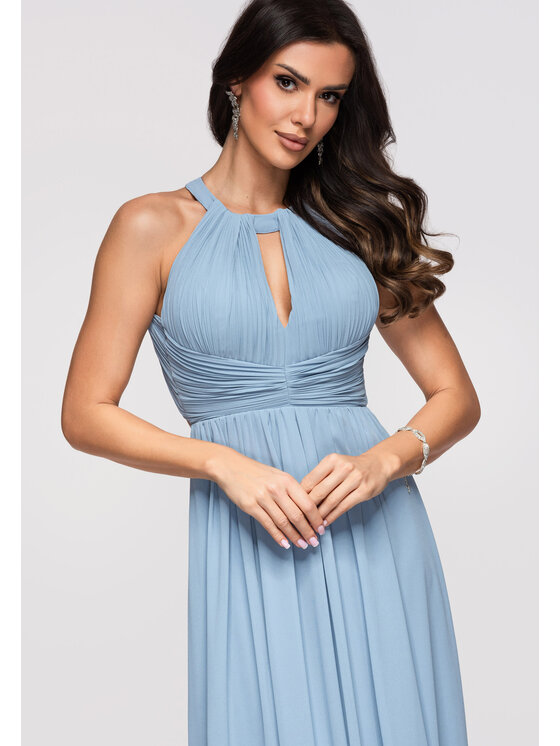 Ombre Ombre Sukienka wieczorowa LA-OM-DLR358 Niebieski Regular Fit