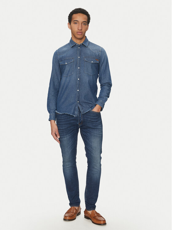 Liu Jo Liu Jo Τζιν πουκάμισο QA5294 D0256 Μπλε Regular Fit