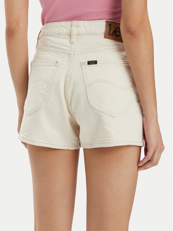 Lee Lee Pantaloni scurți de blugi Carol112348984 Écru Regular Fit