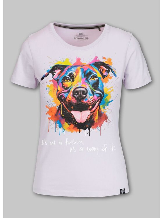 PITBULL PITBULL T-Shirt Koszulka damska WATERCOLOR XL Fioletowy Regular Fit